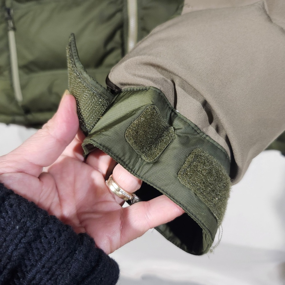 Cabelas Mens 2XL Tall 650 Down Puffer Jacket Olive Green Reinforced Elbows Tall - Picture 13 of 14